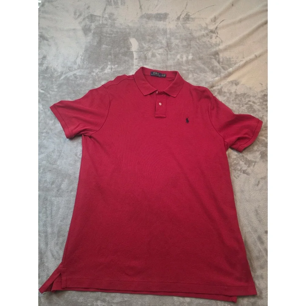 Polo Ralph Lauren Mens Shirt XL Red Classic Fit Short Sleeve Pony Logo